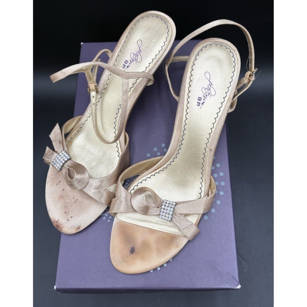 Nordstrom Women's Wedding Shoes Size 9.5 Medium Strappy Lace High Heel Leather